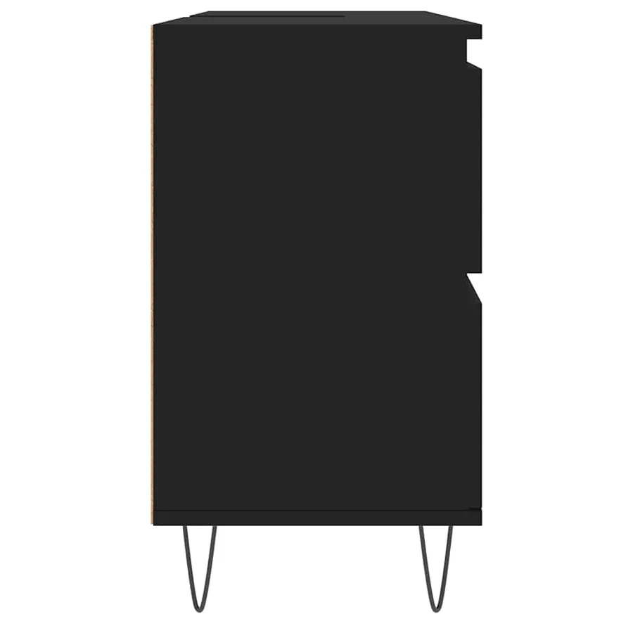 Armoire de salle de bain noir 80x33x60 cm bois d'ingénierie - 6