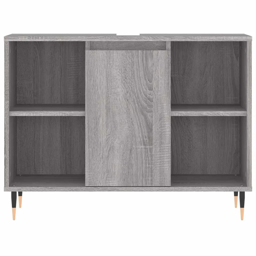 Armoire salle de bain sonoma gris 80x33x60 cm bois d'ingénierie - 6