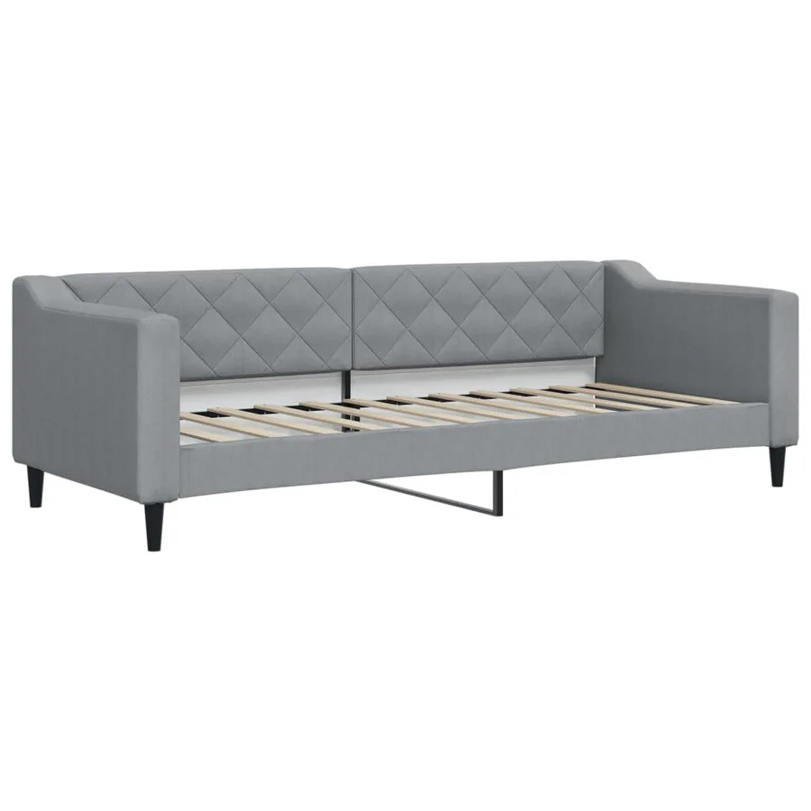 Lit de jour avec gigogne sans matelas gris clair 80x200 cm - 4
