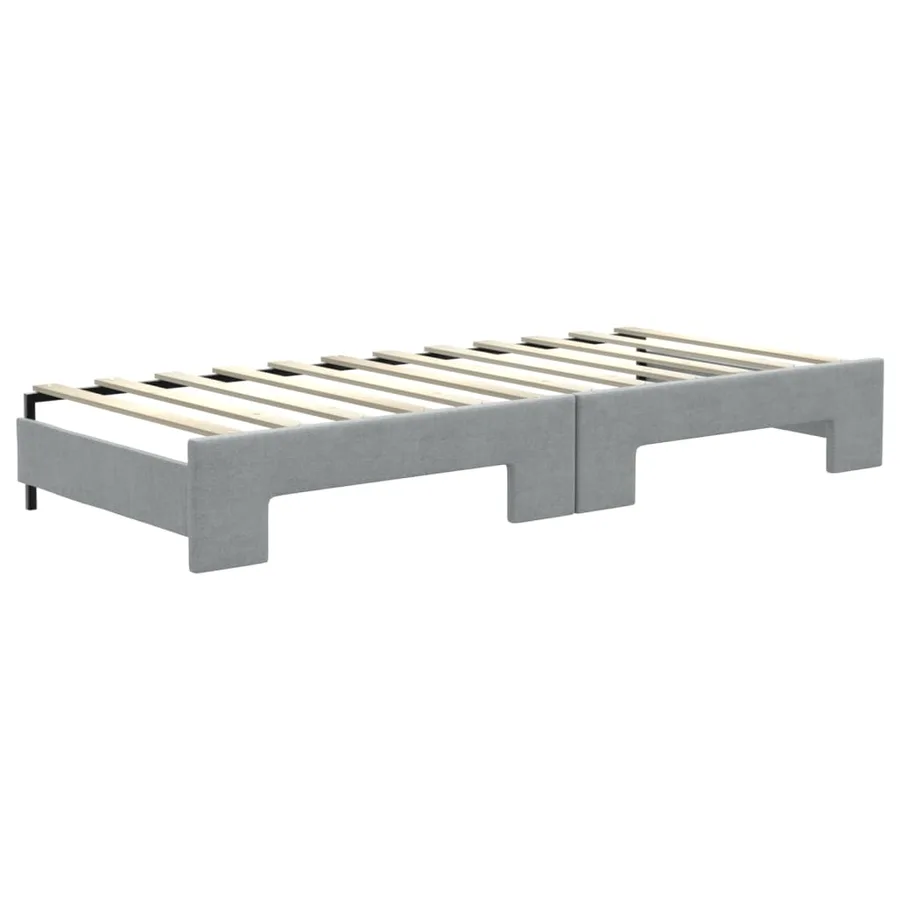 Lit de jour avec gigogne sans matelas gris clair 80x200 cm - 6
