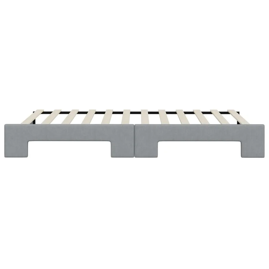 Lit de jour avec gigogne sans matelas gris clair 80x200 cm - 7