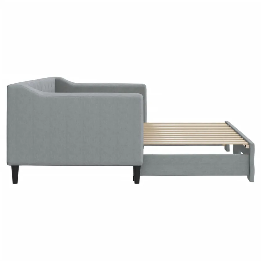 Lit de jour avec gigogne sans matelas gris clair 80x200 cm - 8