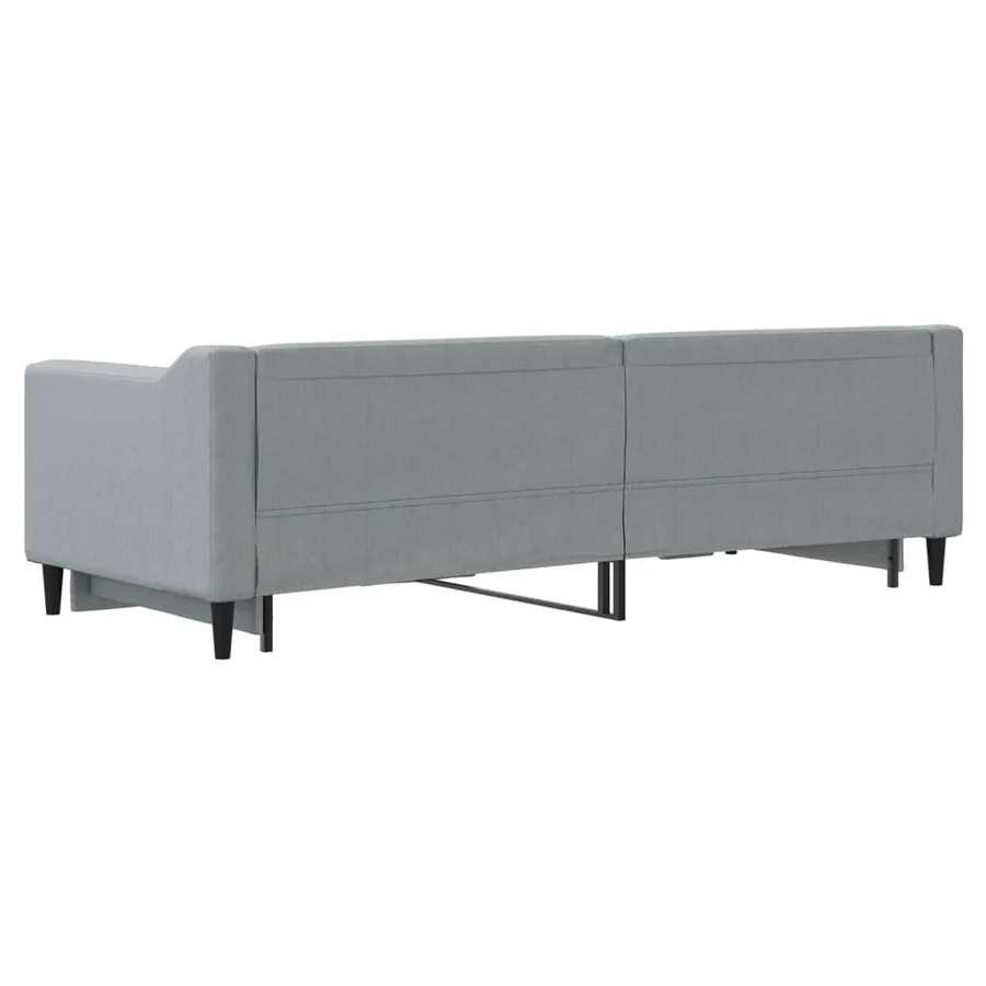 Lit de jour avec gigogne sans matelas gris clair 80x200 cm - 9