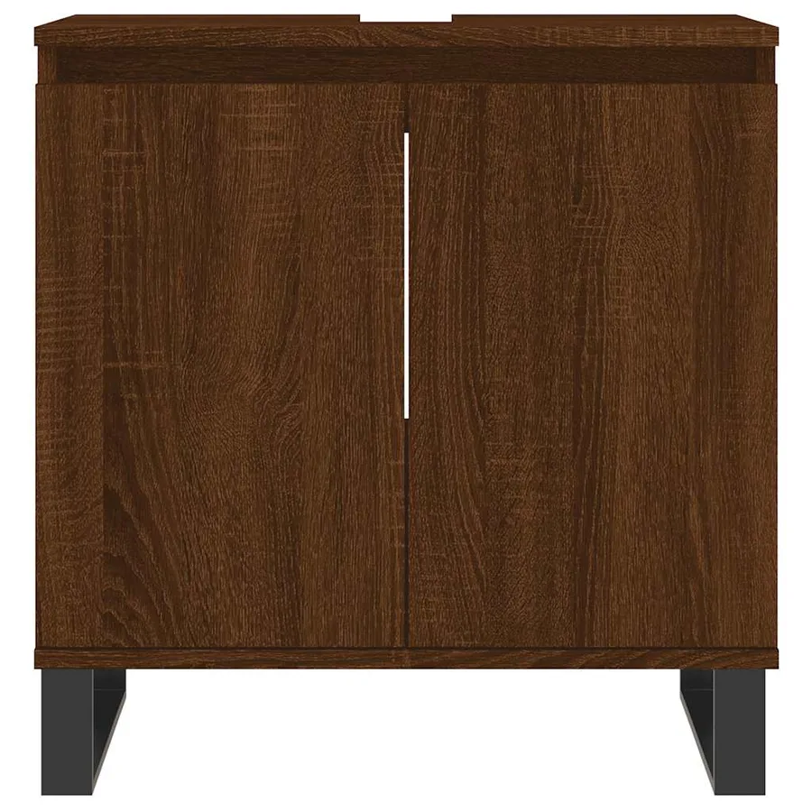 Armoire de bain chêne marron 58x33x60 cm bois d'ingénierie - 4
