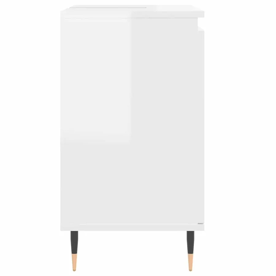 Armoire de bain blanc brillant 58x33x60 cm bois d'ingénierie - 6