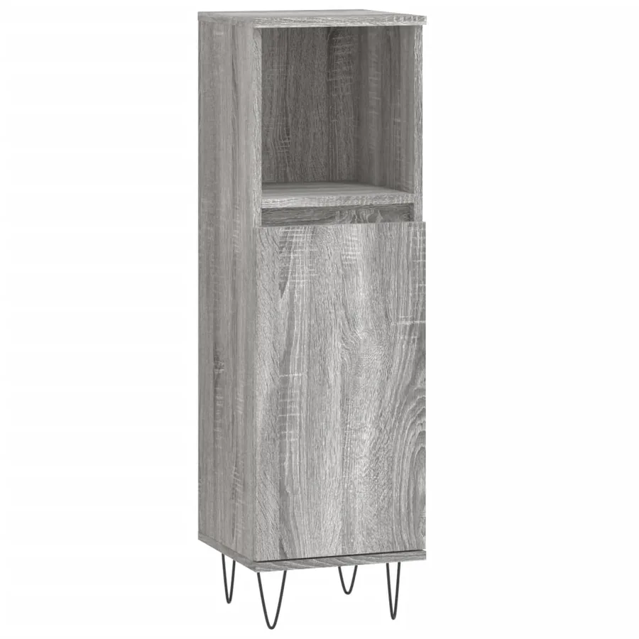 Armoire salle de bain sonoma gris 30x30x100 cm - 2