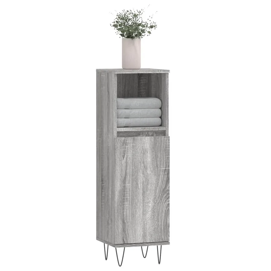 Armoire salle de bain sonoma gris 30x30x100 cm - 3