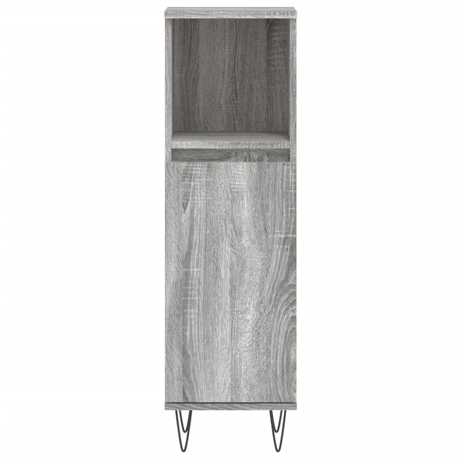 Armoire salle de bain sonoma gris 30x30x100 cm - 5