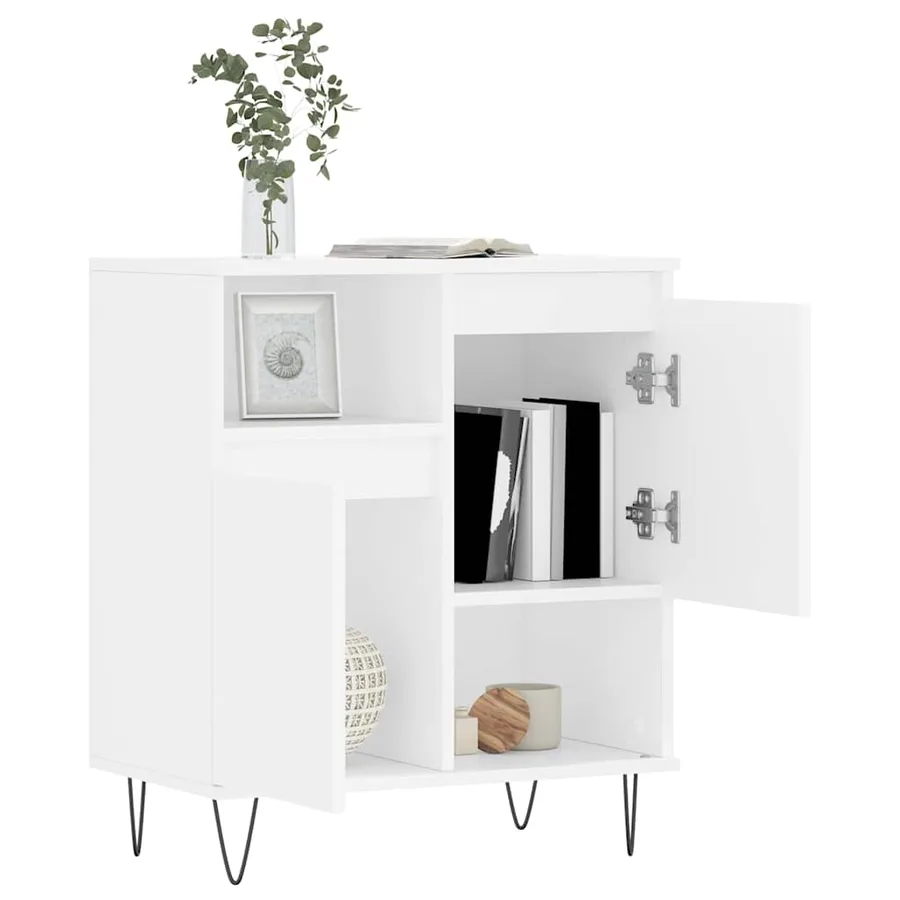 Buffet Blanc 60x35x70 cm Bois d'ingénierie - 4
