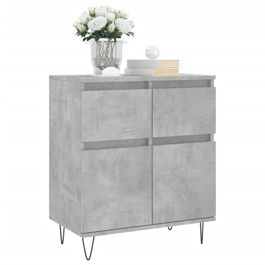 Buffet Gris béton 60x35x70 cm Bois d'ingénierie - 3