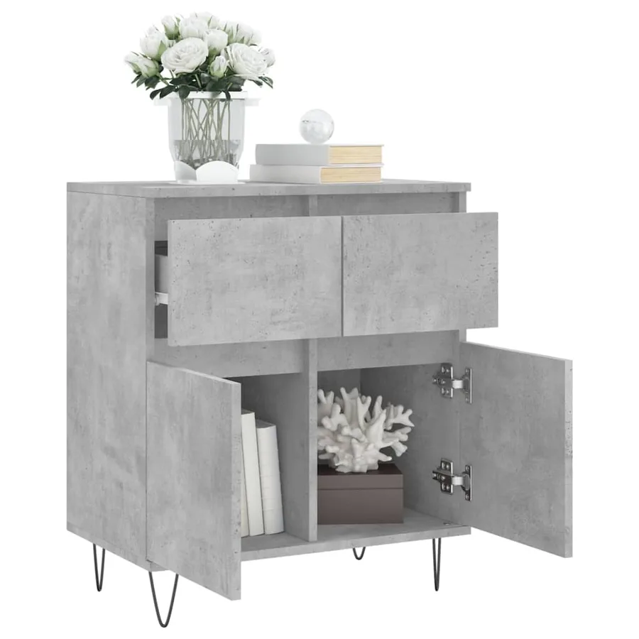 Buffet Gris béton 60x35x70 cm Bois d'ingénierie - 4