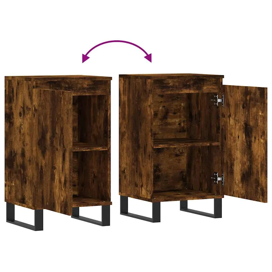 Buffet chêne fumé 40x35x70 cm bois d'ingénierie - 10