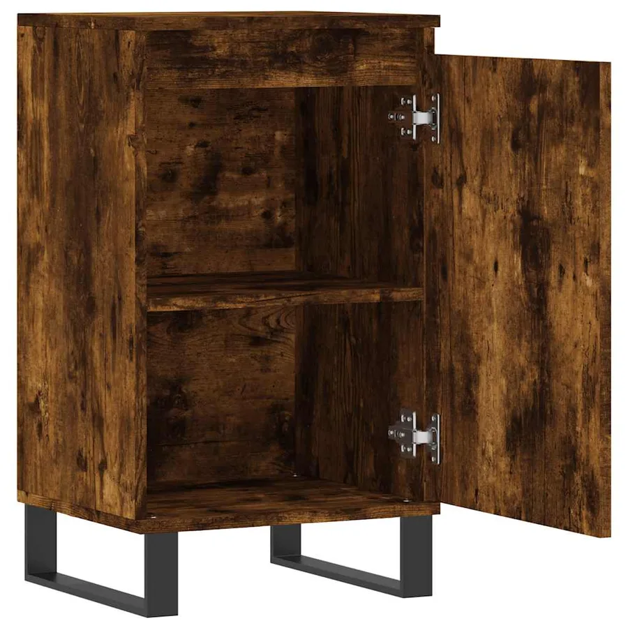 Buffet chêne fumé 40x35x70 cm bois d'ingénierie - 4