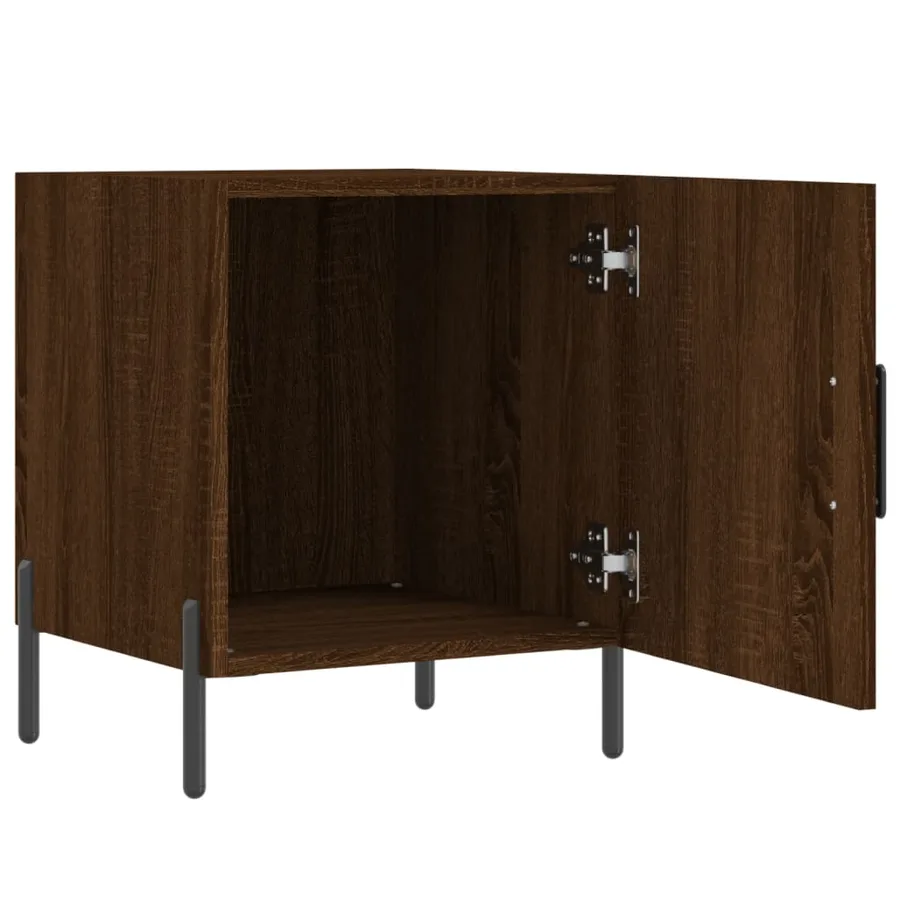 Tables de chevet 2pcs chêne marron 40x40x50cm bois d'ingénierie - 8