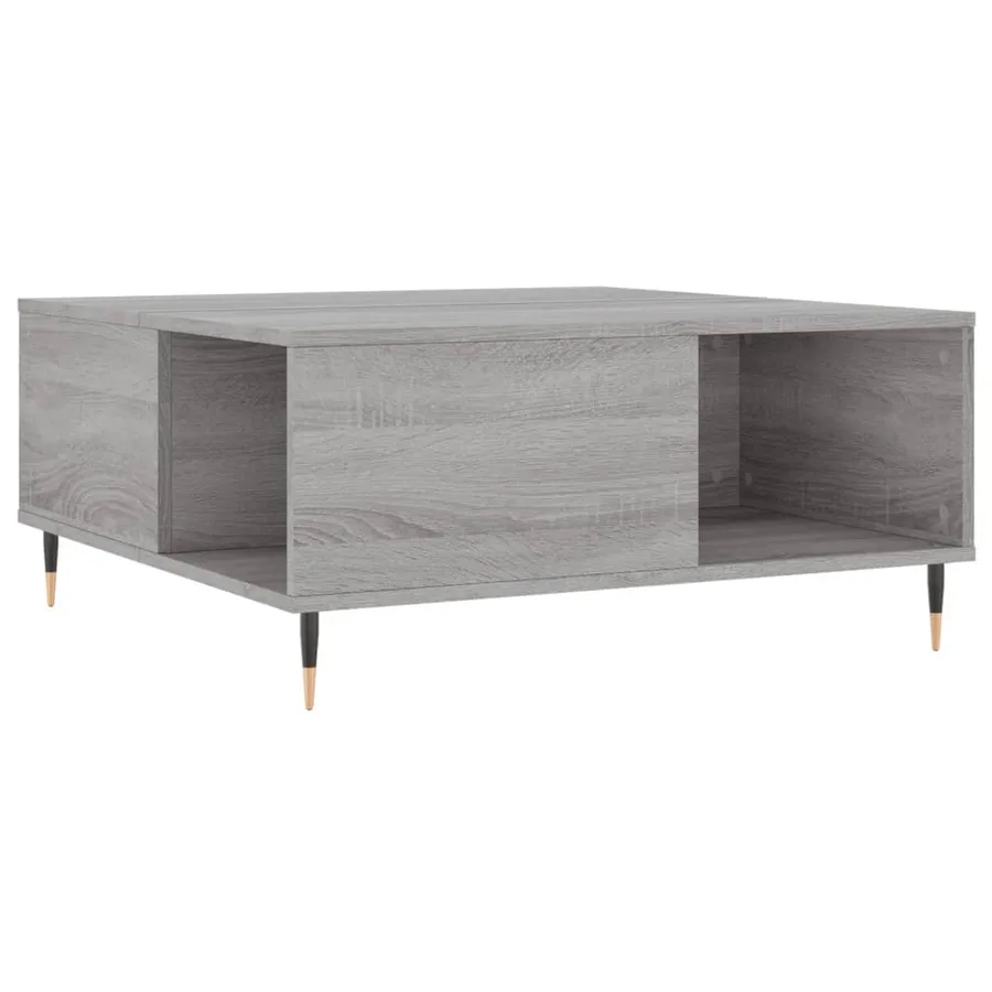 Table basse sonoma gris 80x80x36,5 cm bois d'ingénierie - 2