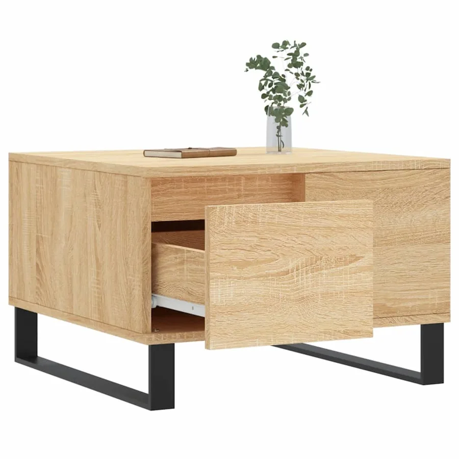 Table basse chêne sonoma 55x55x36,5 cm bois d'ingénierie - 4