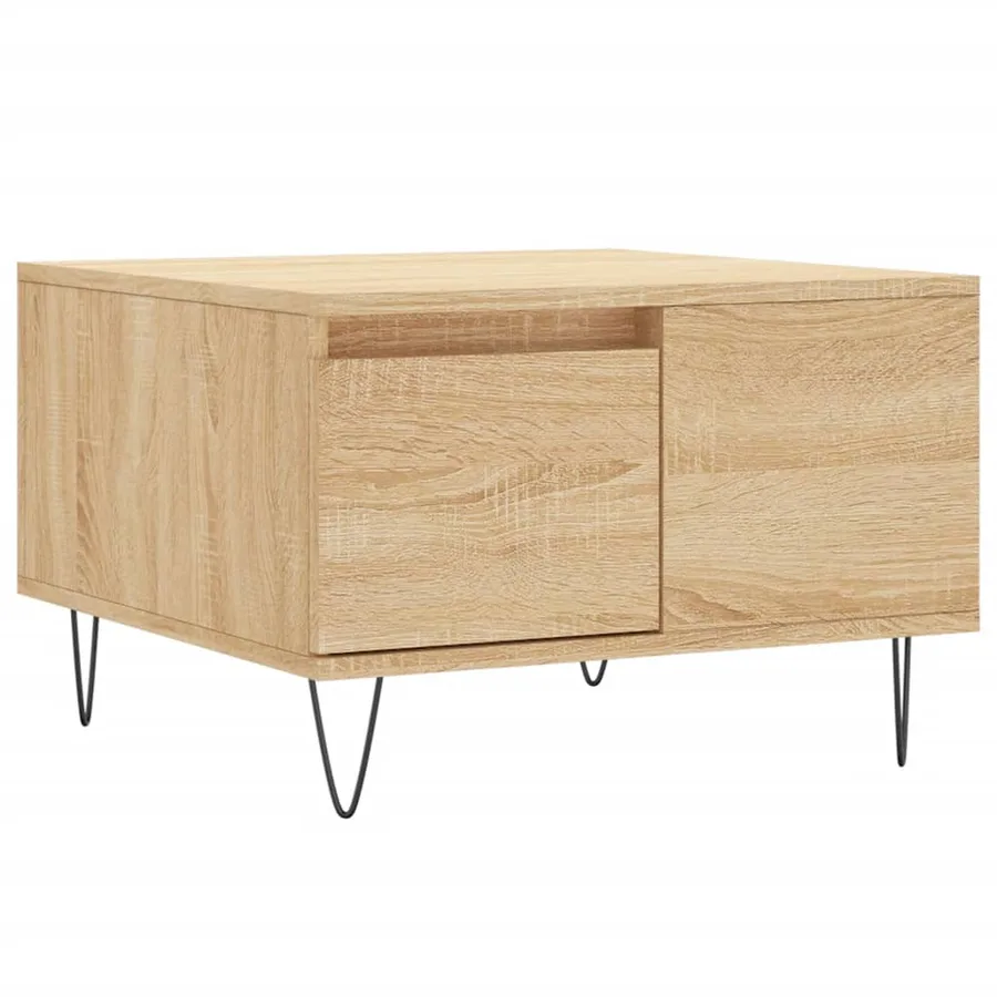 Table basse chêne sonoma 55x55x36,5 cm bois d'ingénierie - 2