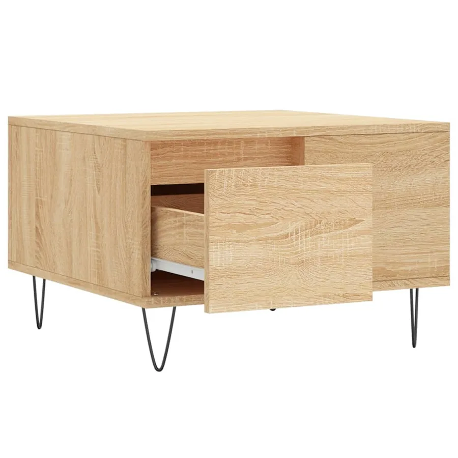 Table basse chêne sonoma 55x55x36,5 cm bois d'ingénierie - 6