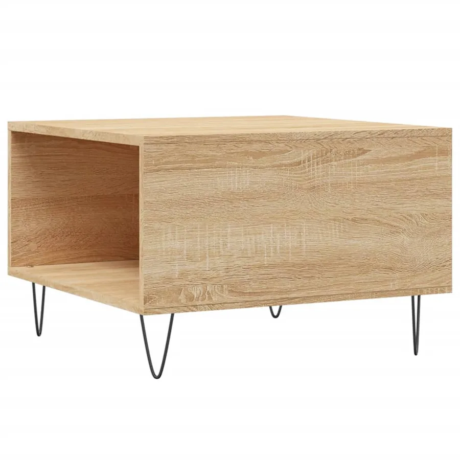 Table basse chêne sonoma 55x55x36,5 cm bois d'ingénierie - 8
