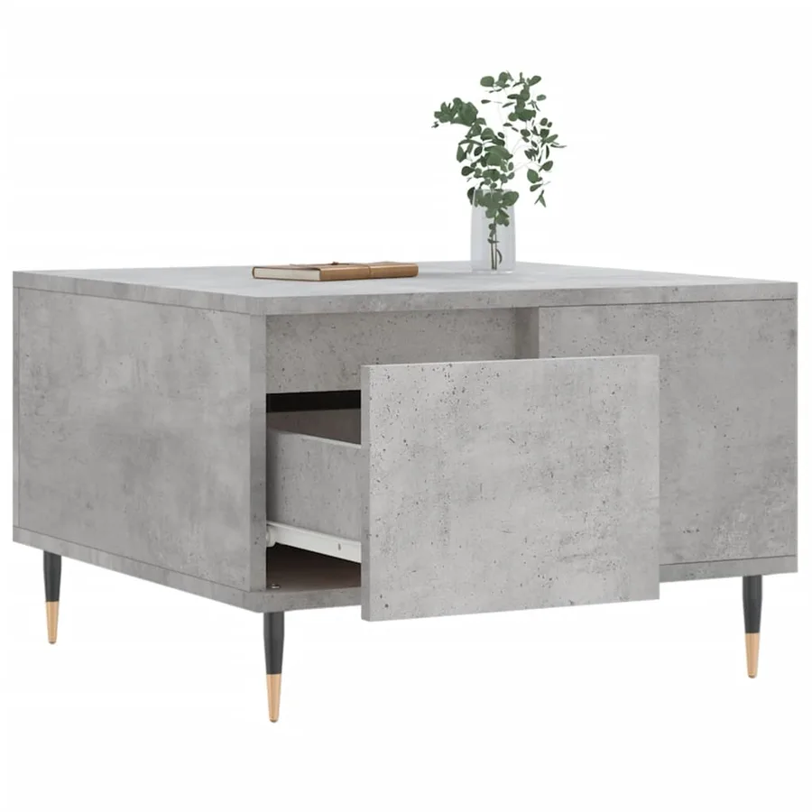 Table basse gris béton 55x55x36,5 cm bois d'ingénierie - 4