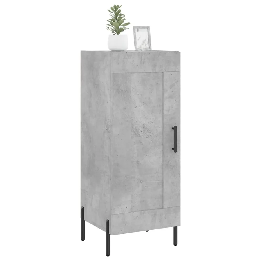 Buffet Gris béton 34,5x34x90 cm Bois d'ingénierie - 3
