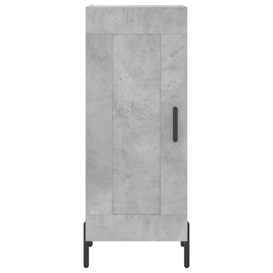 Buffet Gris béton 34,5x34x90 cm Bois d'ingénierie - 5
