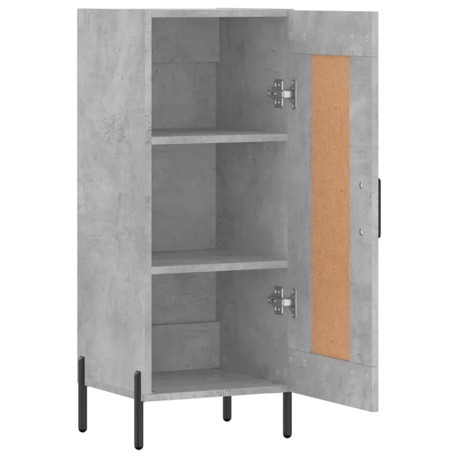 Buffet Gris béton 34,5x34x90 cm Bois d'ingénierie - 6