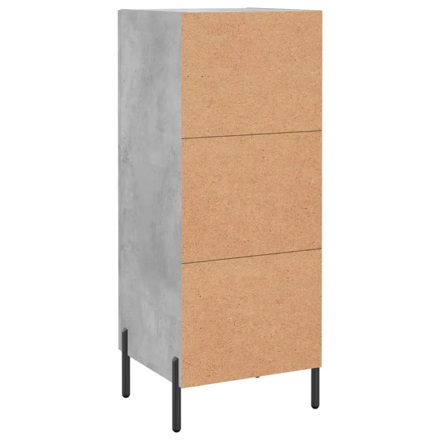 Buffet Gris béton 34,5x34x90 cm Bois d'ingénierie - 8