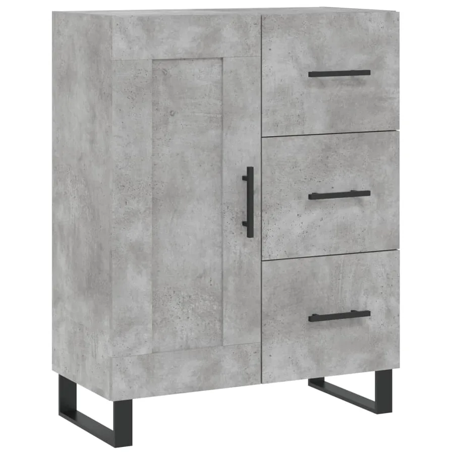 Buffet gris béton 69,5x34x90 cm bois d'ingénierie - 2