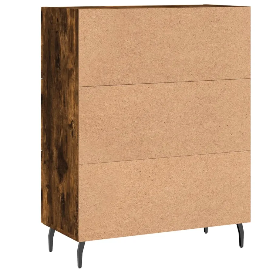 Buffet chêne fumé 69,5x34x90 cm bois d'ingénierie - 8