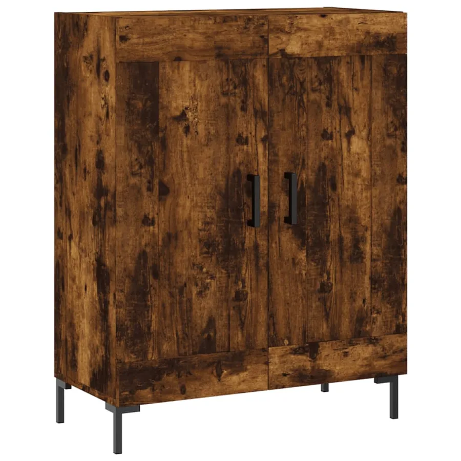 Buffet chêne fumé 69,5x34x90 cm bois d'ingénierie - 2