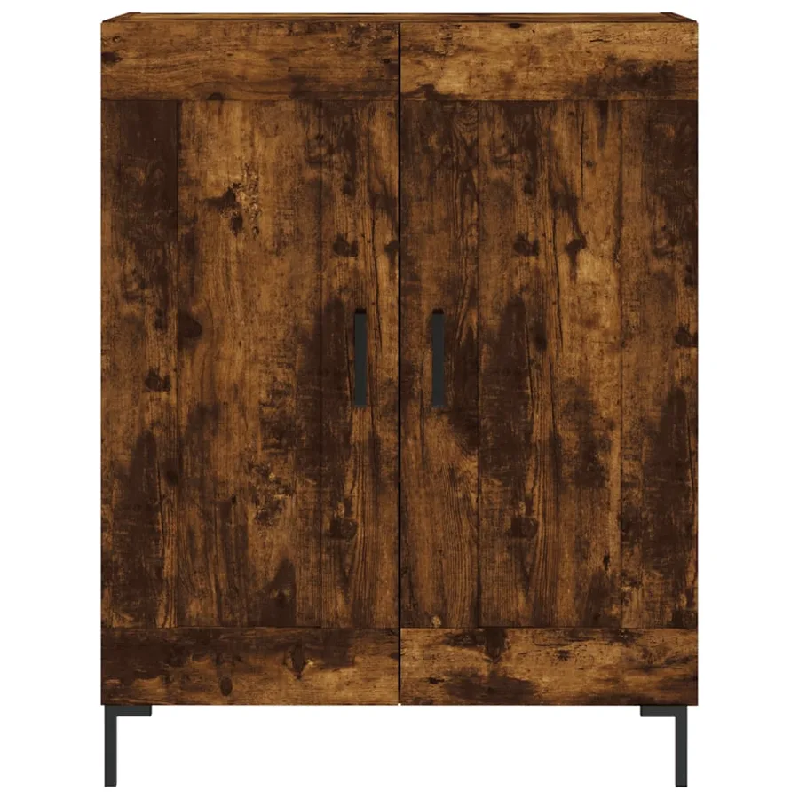 Buffet chêne fumé 69,5x34x90 cm bois d'ingénierie - 5