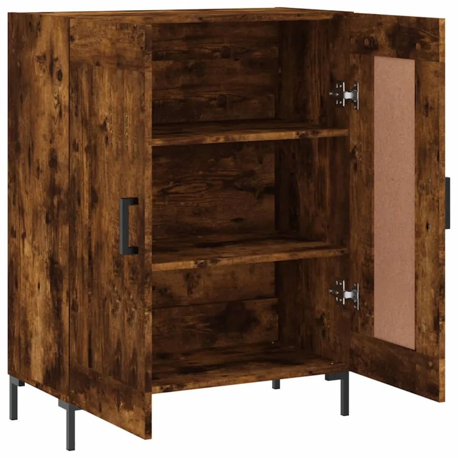 Buffet chêne fumé 69,5x34x90 cm bois d'ingénierie - 6