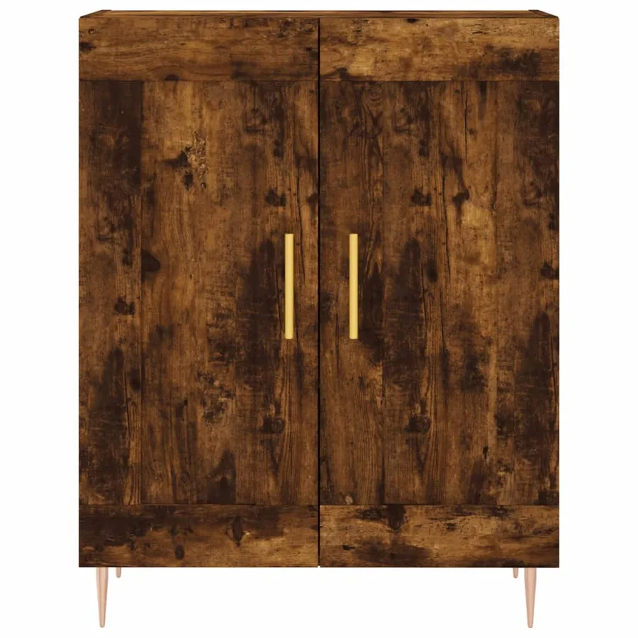 Buffet chêne fumé 69,5x34x90 cm bois d'ingénierie - 5