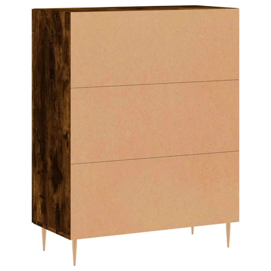 Buffet chêne fumé 69,5x34x90 cm bois d'ingénierie - 8