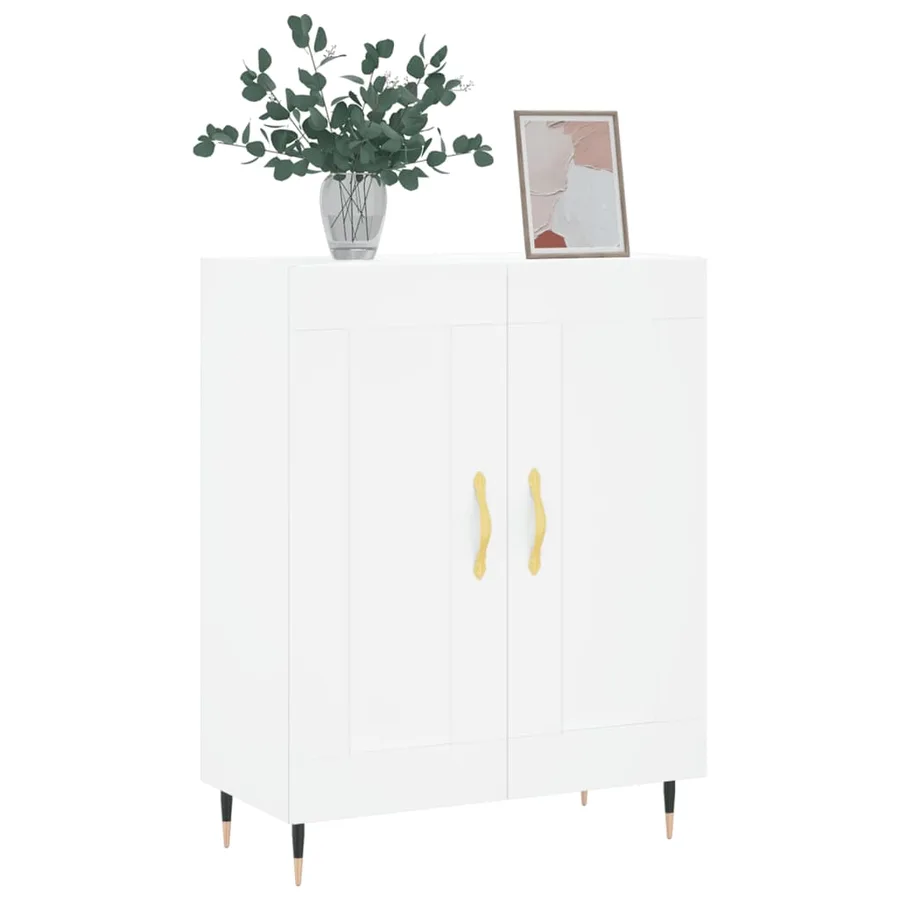 Buffet blanc 69,5x34x90 cm bois d'ingénierie - 3