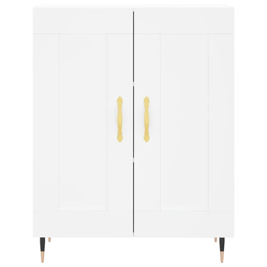 Buffet blanc 69,5x34x90 cm bois d'ingénierie - 5