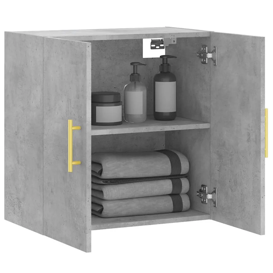 Armoire murale gris béton 60x31x60 cm bois d'ingénierie - 4