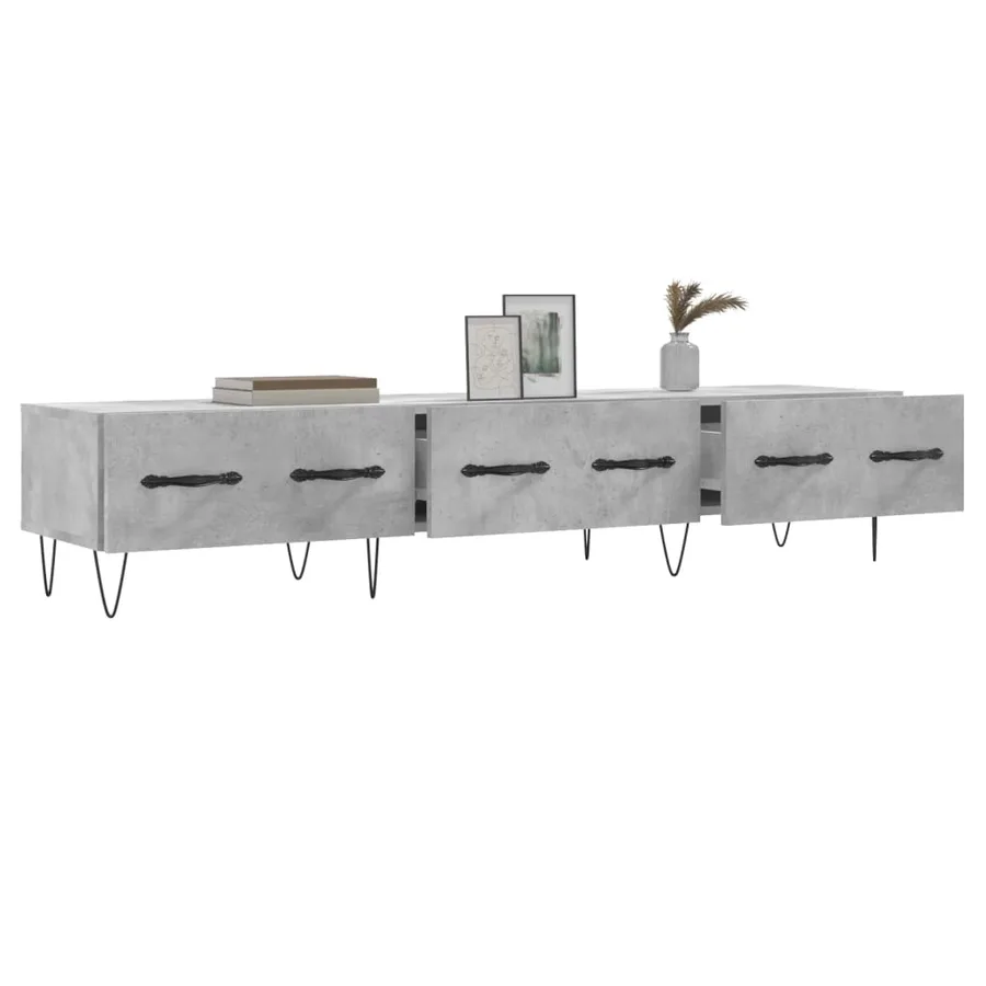 Meuble TV gris béton 150x36x30 cm bois d'ingénierie - 4