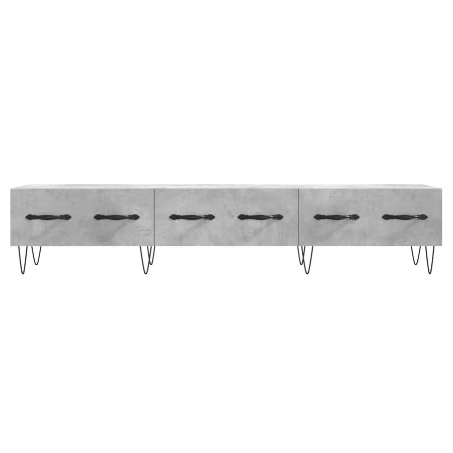Meuble TV gris béton 150x36x30 cm bois d'ingénierie - 5