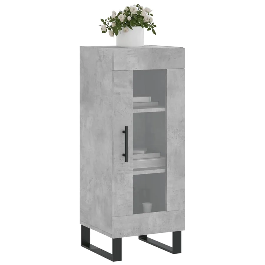 Buffet Gris béton 34,5x34x90 cm Bois d'ingénierie - 3