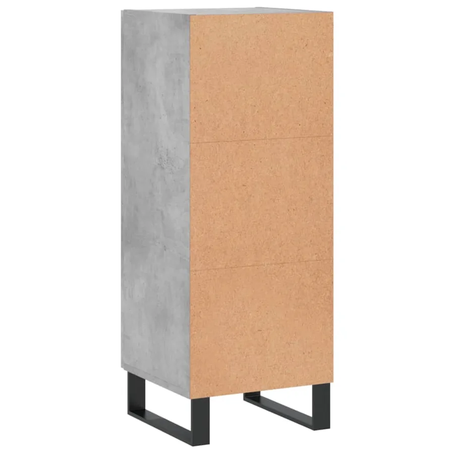 Buffet Gris béton 34,5x34x90 cm Bois d'ingénierie - 8
