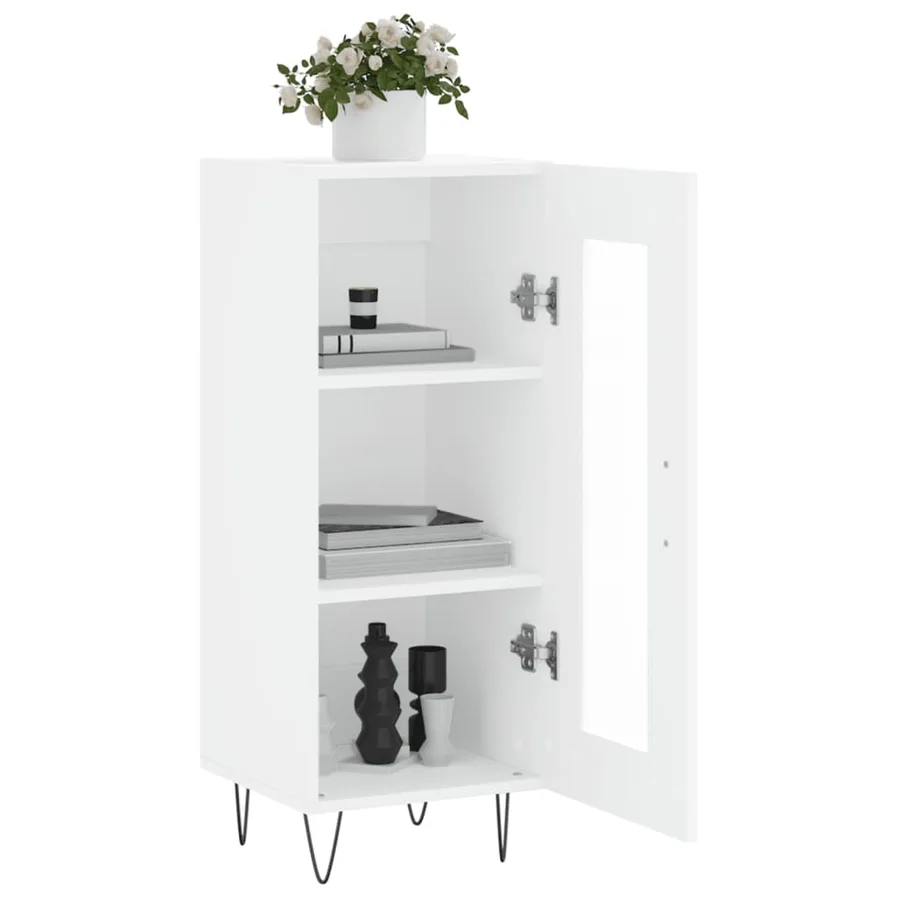 Buffet blanc 34,5x34x90 cm bois d'ingénierie - 4