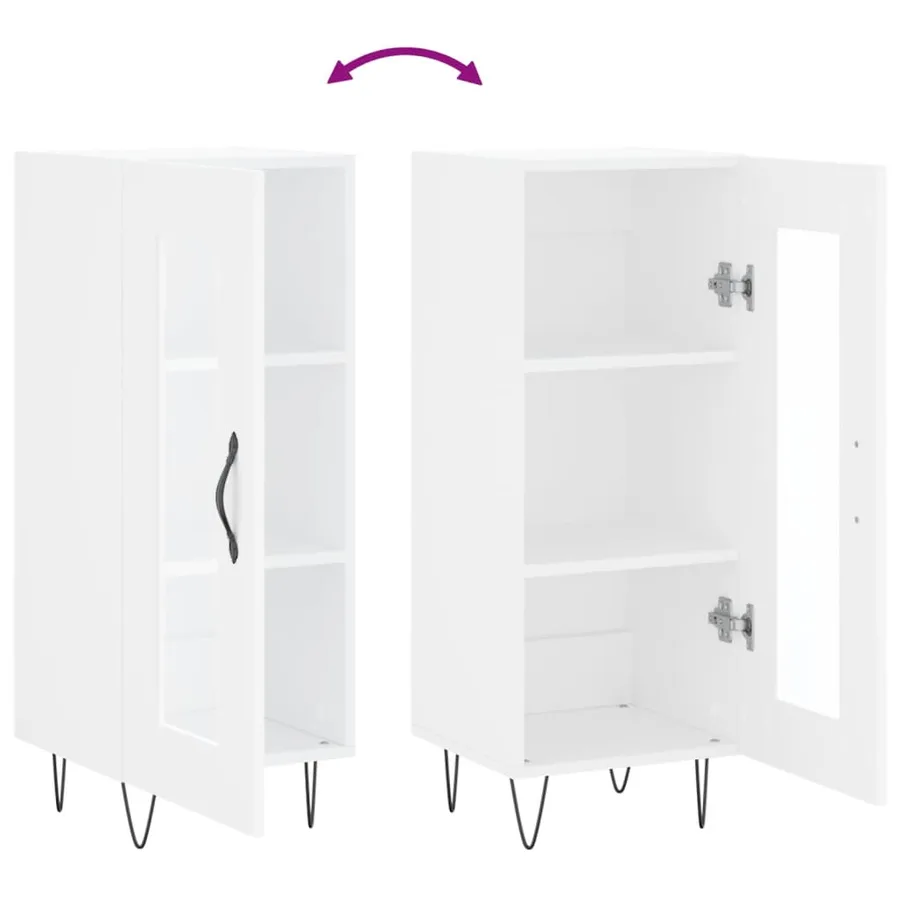 Buffet blanc 34,5x34x90 cm bois d'ingénierie - 9