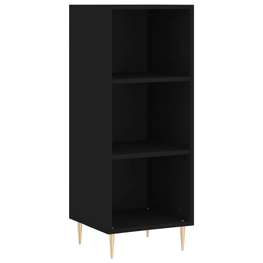 Buffet noir 34,5x32,5x90 cm bois d'ingénierie - 2