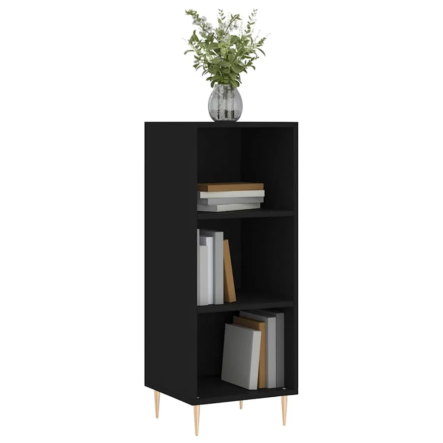 Buffet noir 34,5x32,5x90 cm bois d'ingénierie - 3