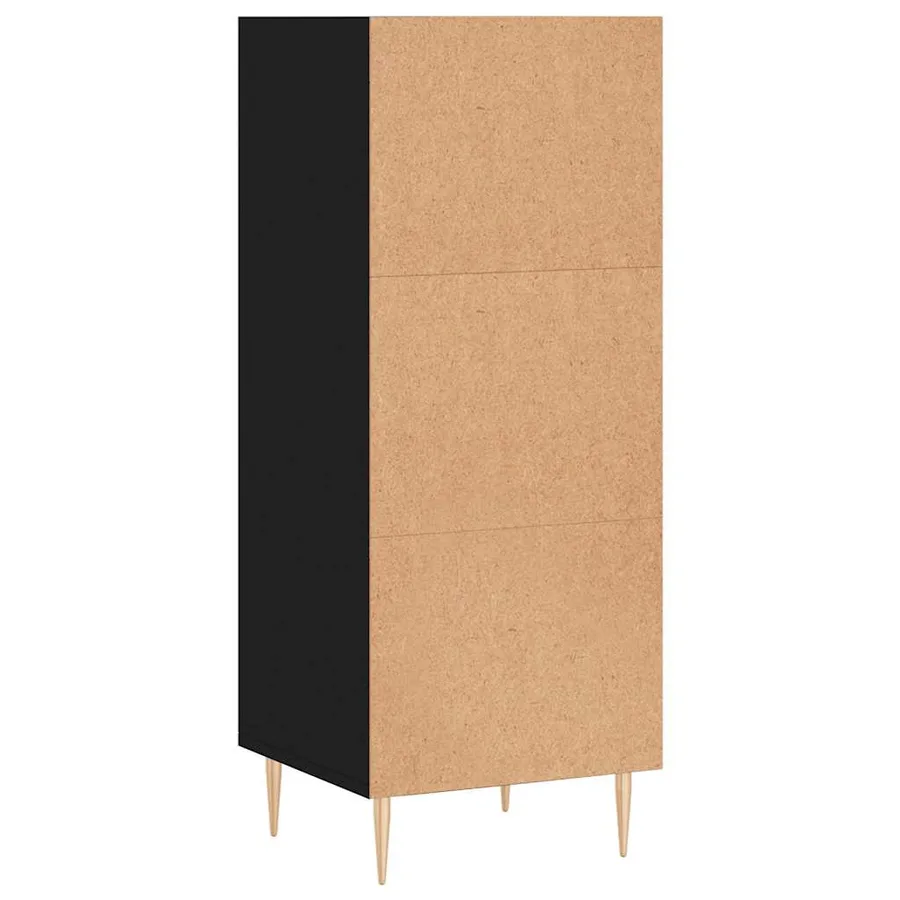 Buffet noir 34,5x32,5x90 cm bois d'ingénierie - 6