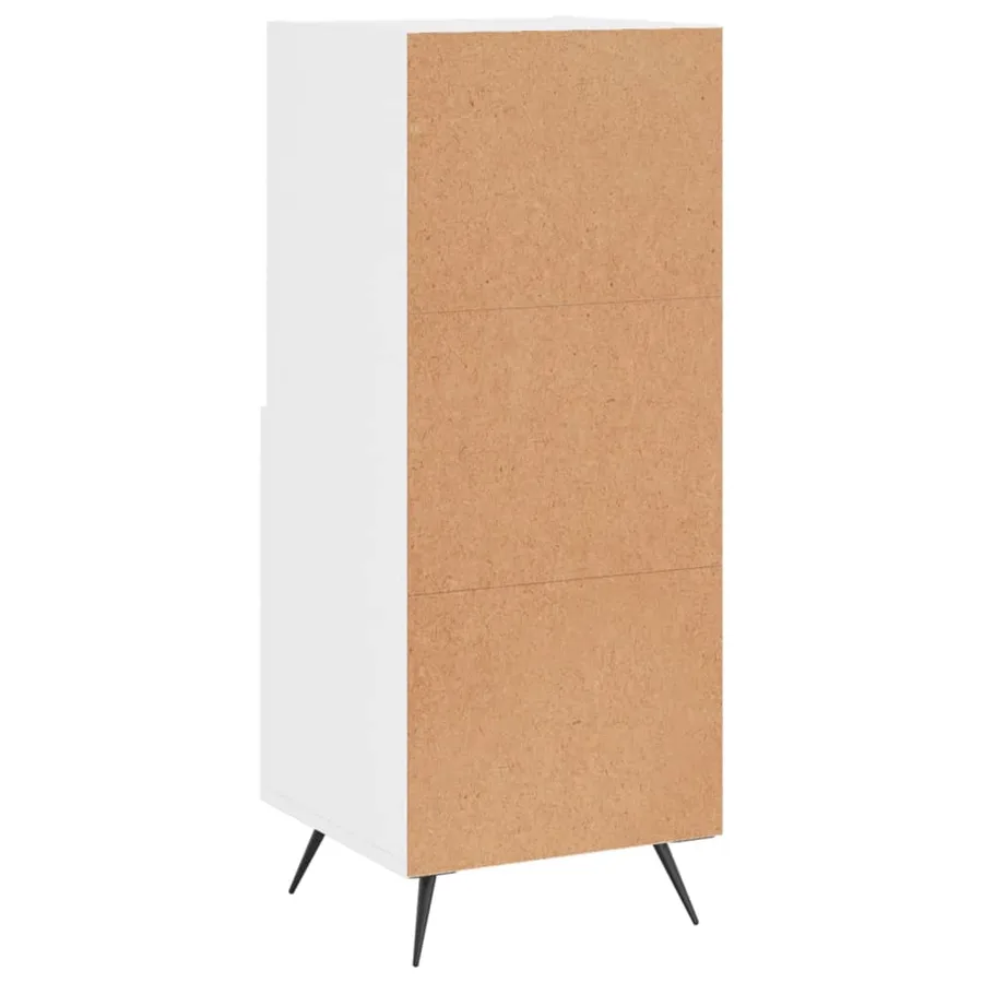 Buffet Blanc brillant 34,5x34x90 cm Bois d'ingénierie - 8