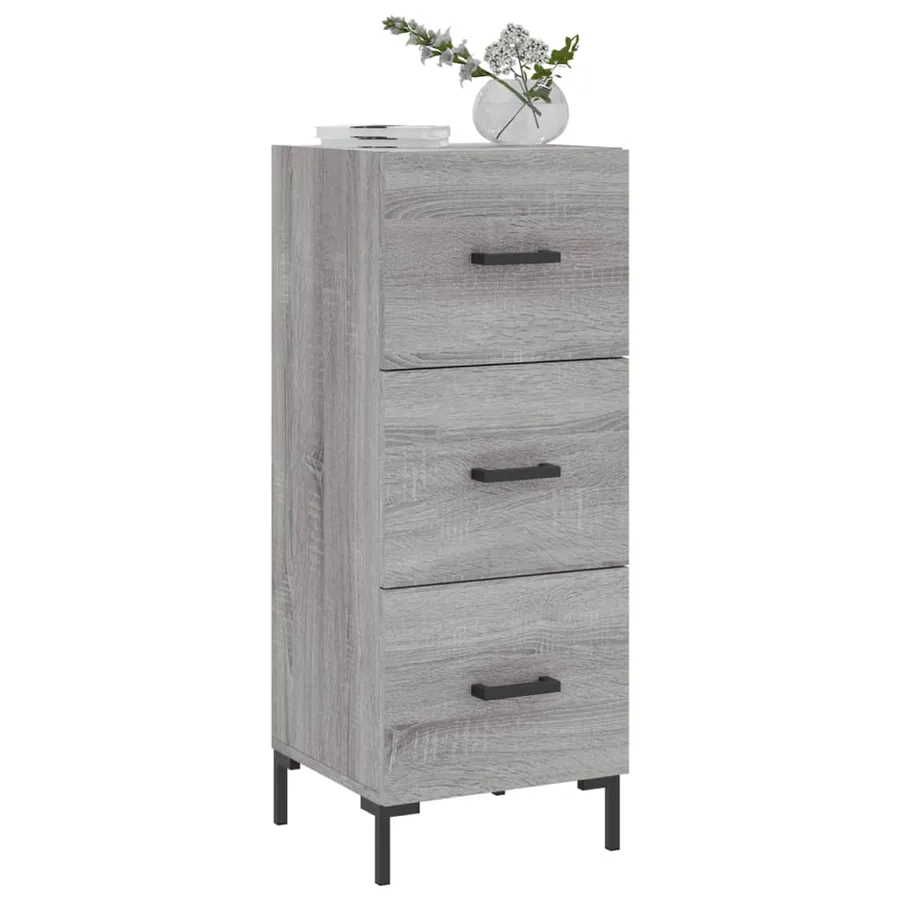 Buffet Sonoma gris 34,5x34x90 cm Bois d'ingénierie - 3
