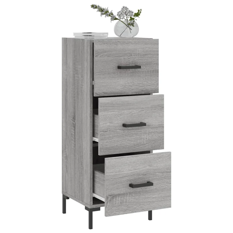 Buffet Sonoma gris 34,5x34x90 cm Bois d'ingénierie - 4